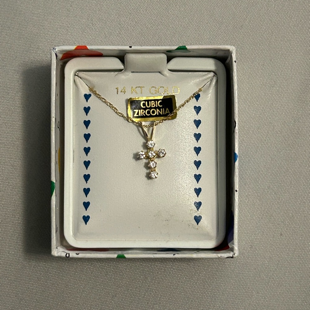 14K Gold Cross Necklace